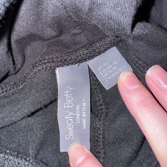 SWEATY BETTY BLACK LUXE PULLOVER SPLIT HOODIE SIZE MEDIUM - Picture 3 of 6